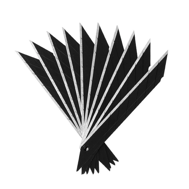 10PC 9MM 30° SNAP OFF BLADE BLACK