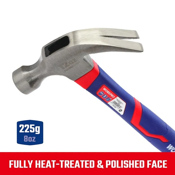 450G (450g (16OZ)) CURVED CLAW HAMMER WITH FIBERGLASS HANDLE